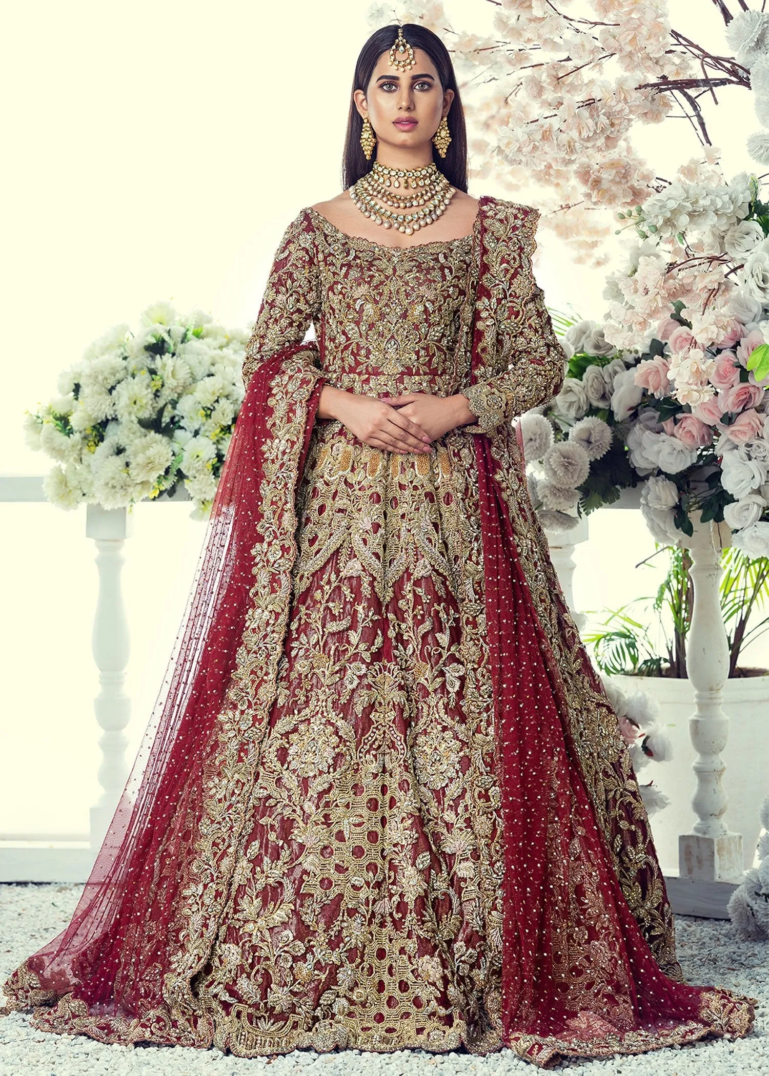 Wedding Gown Dupatta Pakistani Bridal Dress