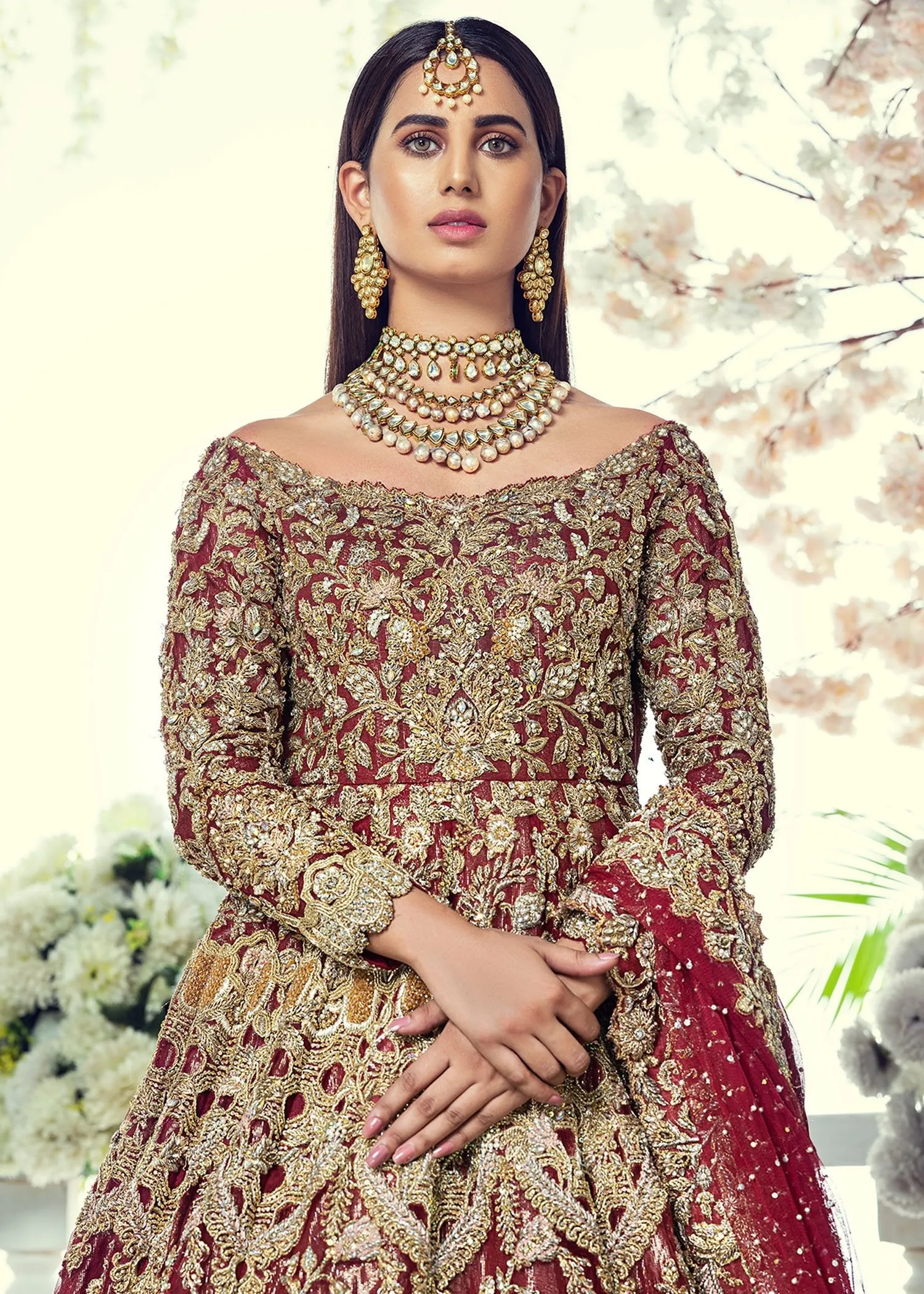 Wedding Gown Dupatta Pakistani Bridal Dress