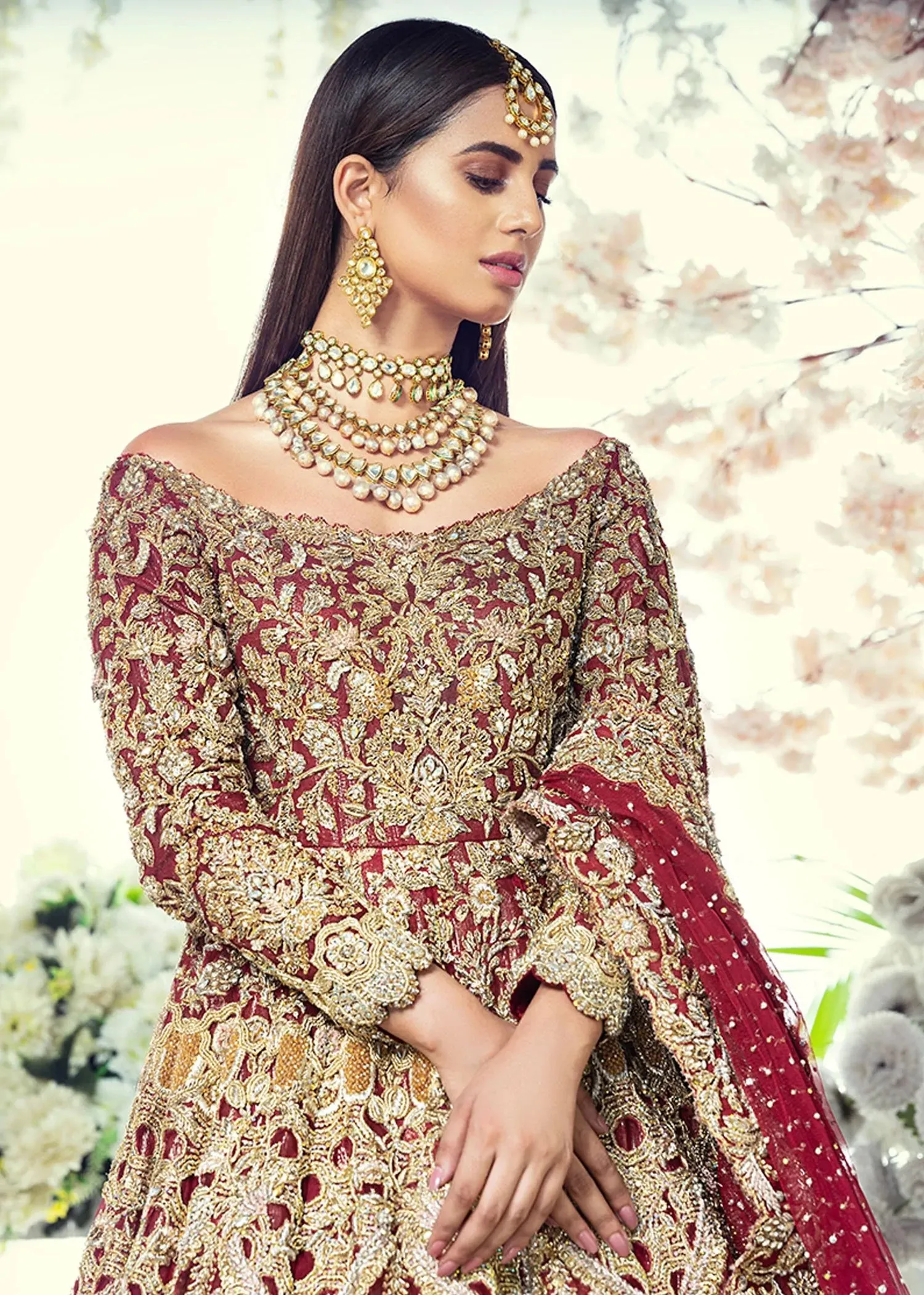 Wedding Gown Dupatta Pakistani Bridal Dress