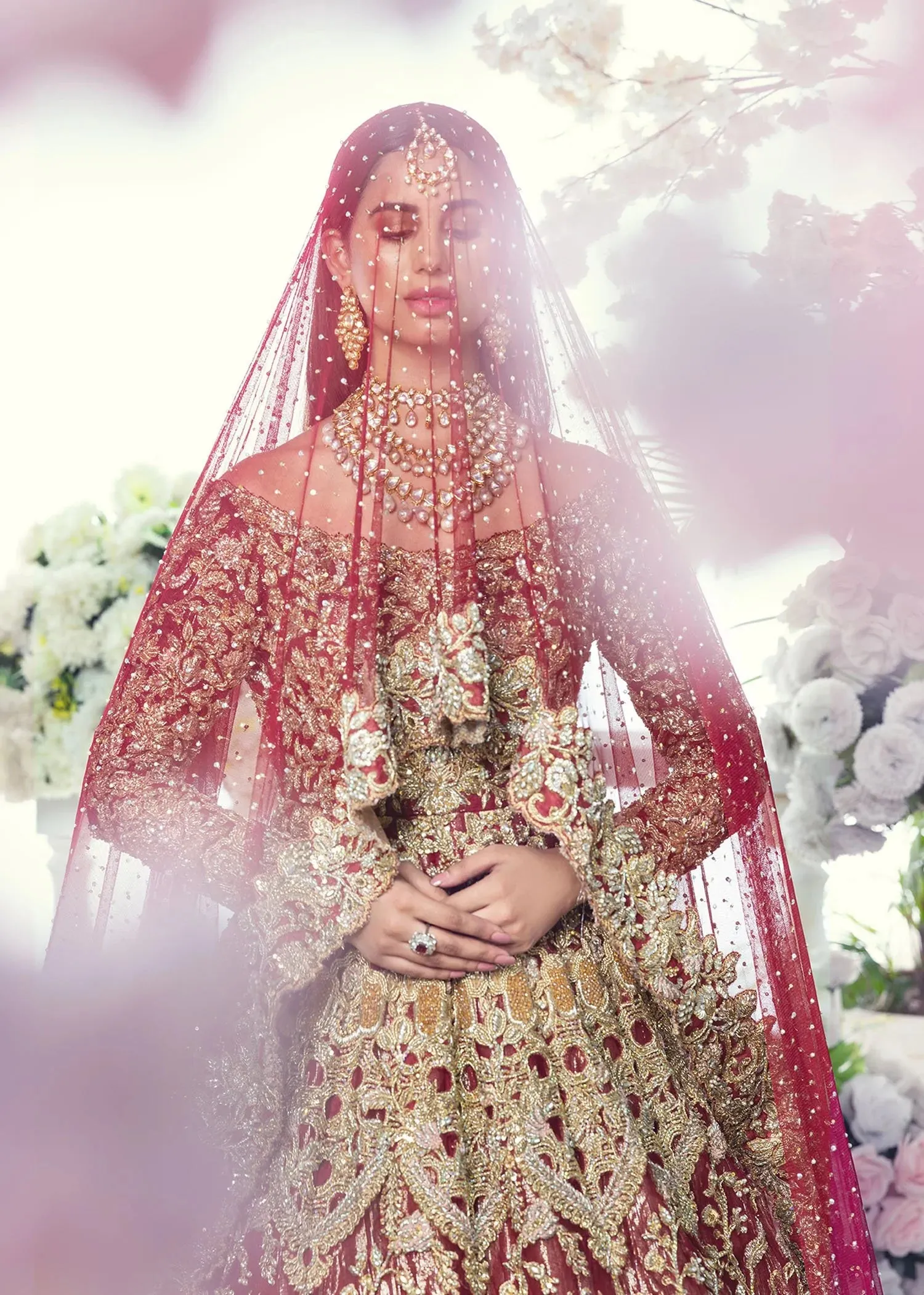 Wedding Gown Dupatta Pakistani Bridal Dress