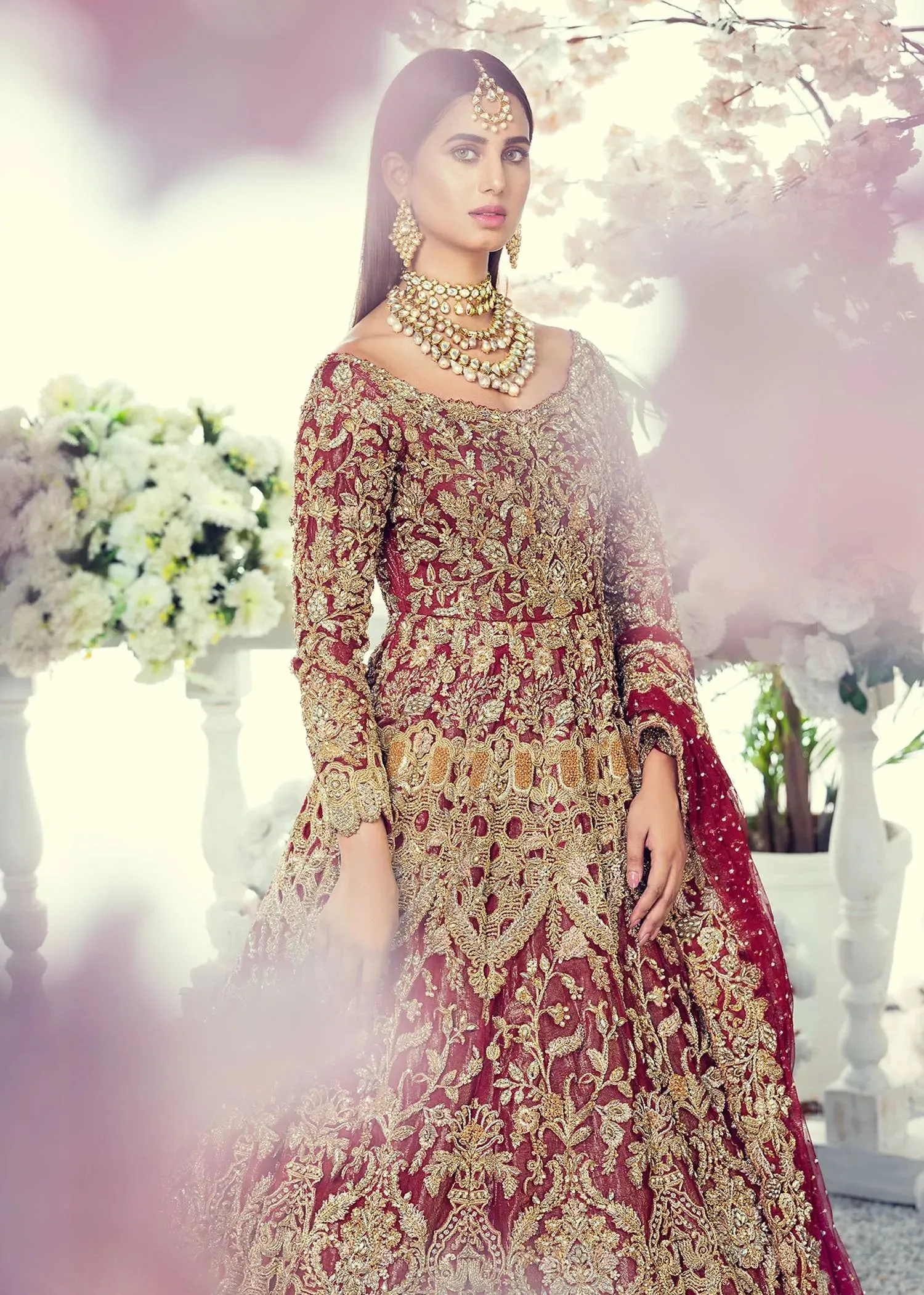 Wedding Gown Dupatta Pakistani Bridal Dress