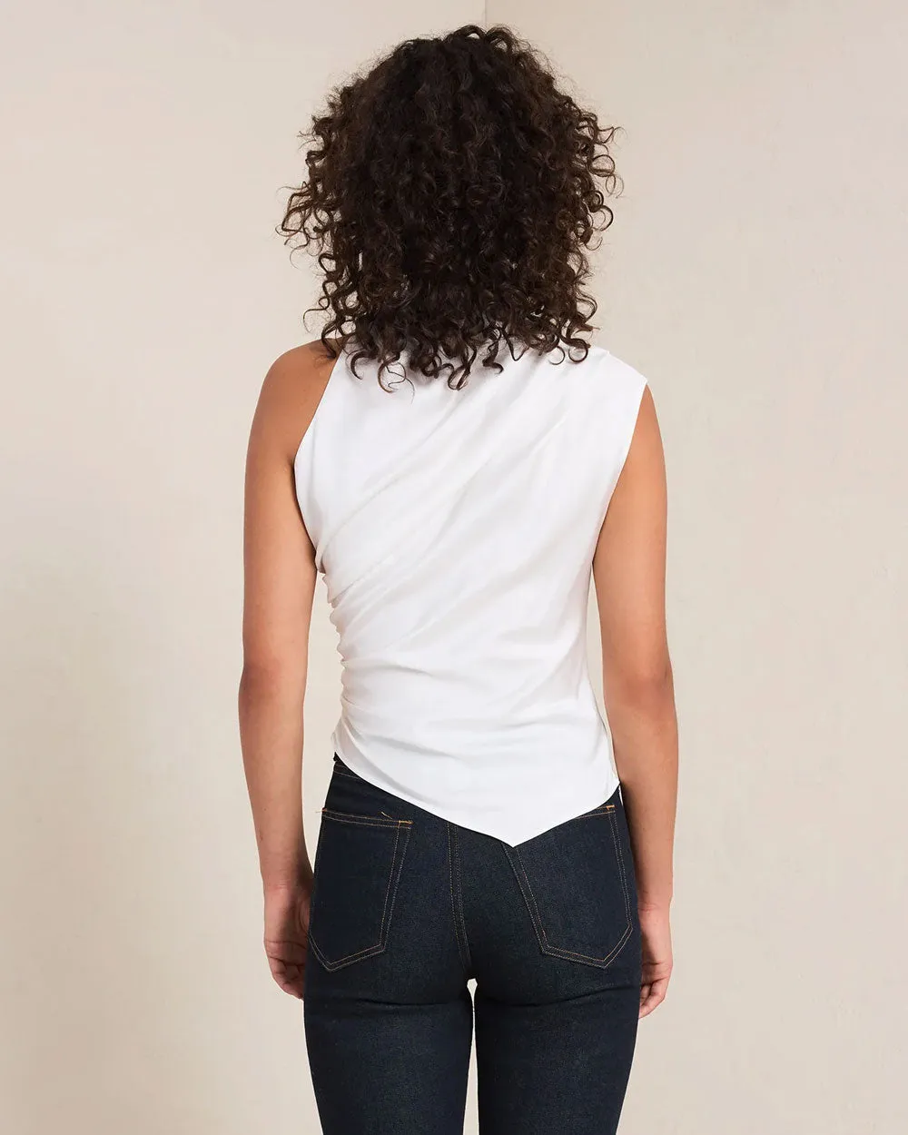 Whisper White Jones Asymmetrical Top