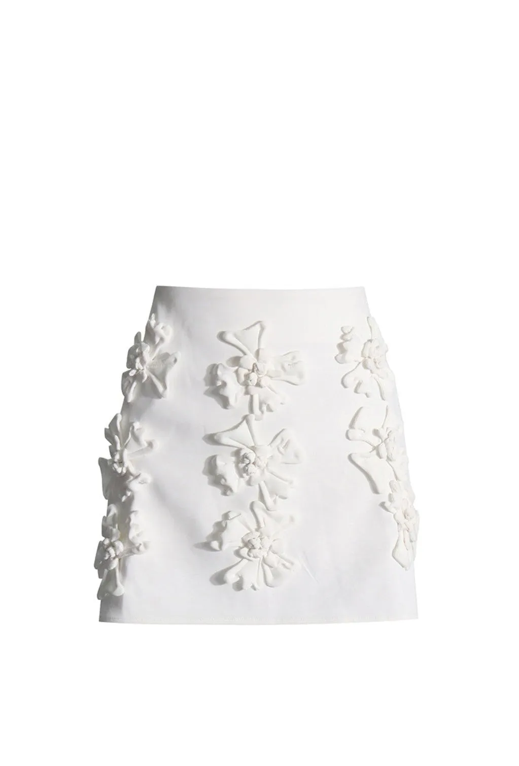 WHITE ANAXANDRA WHITE FLOWER MINI SKIRT