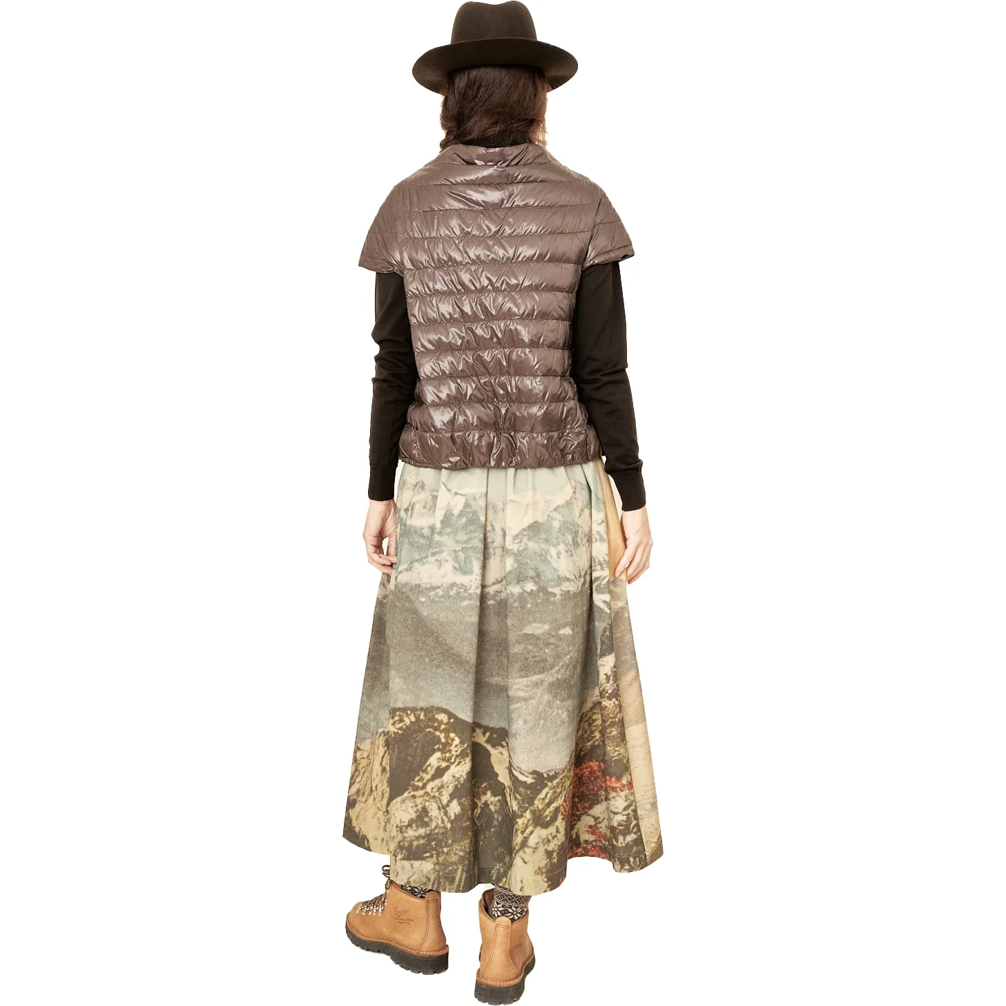 Wide Skirt, Landscape Print