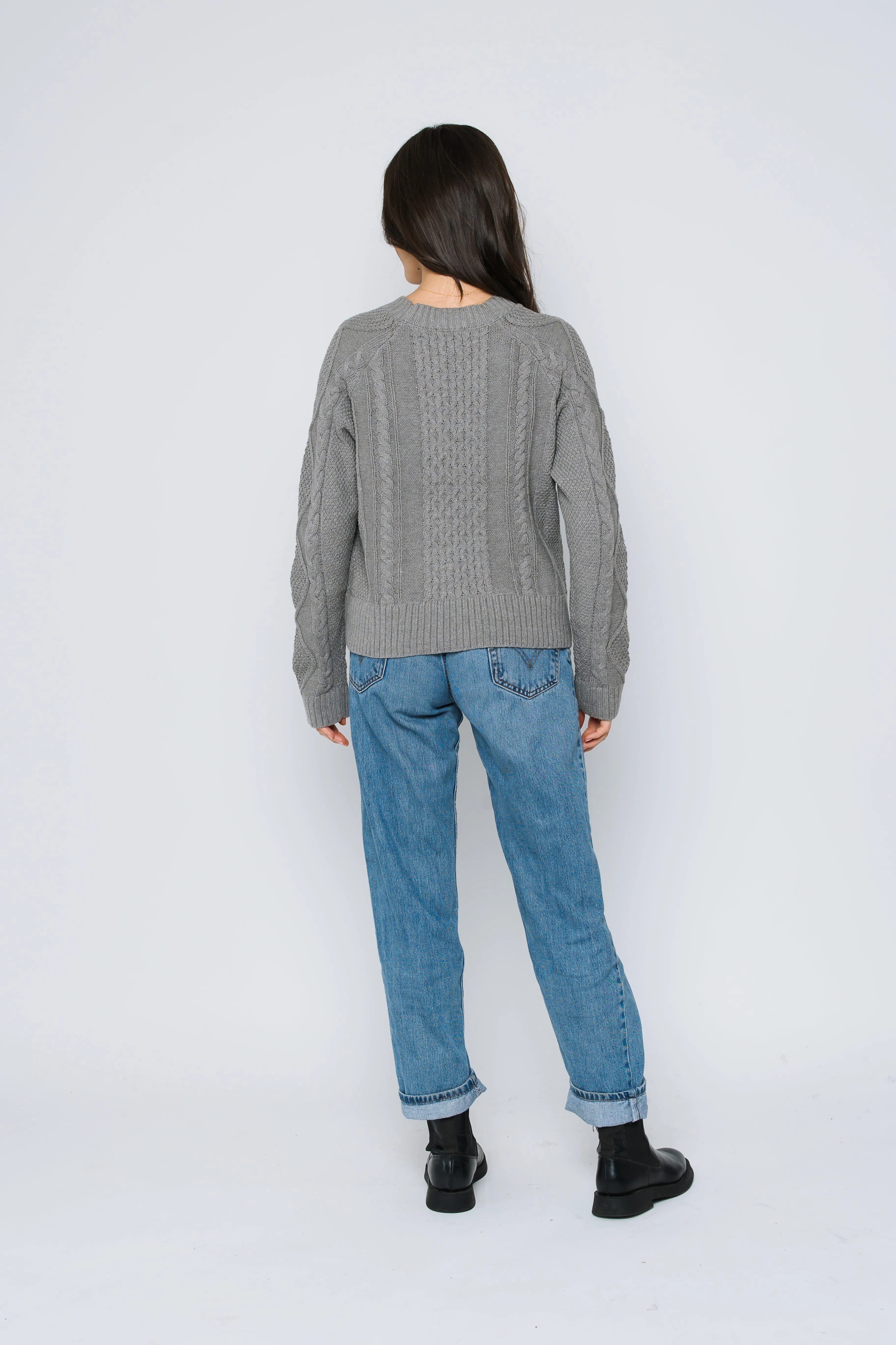 Willa-Cabled Raglan Pullover