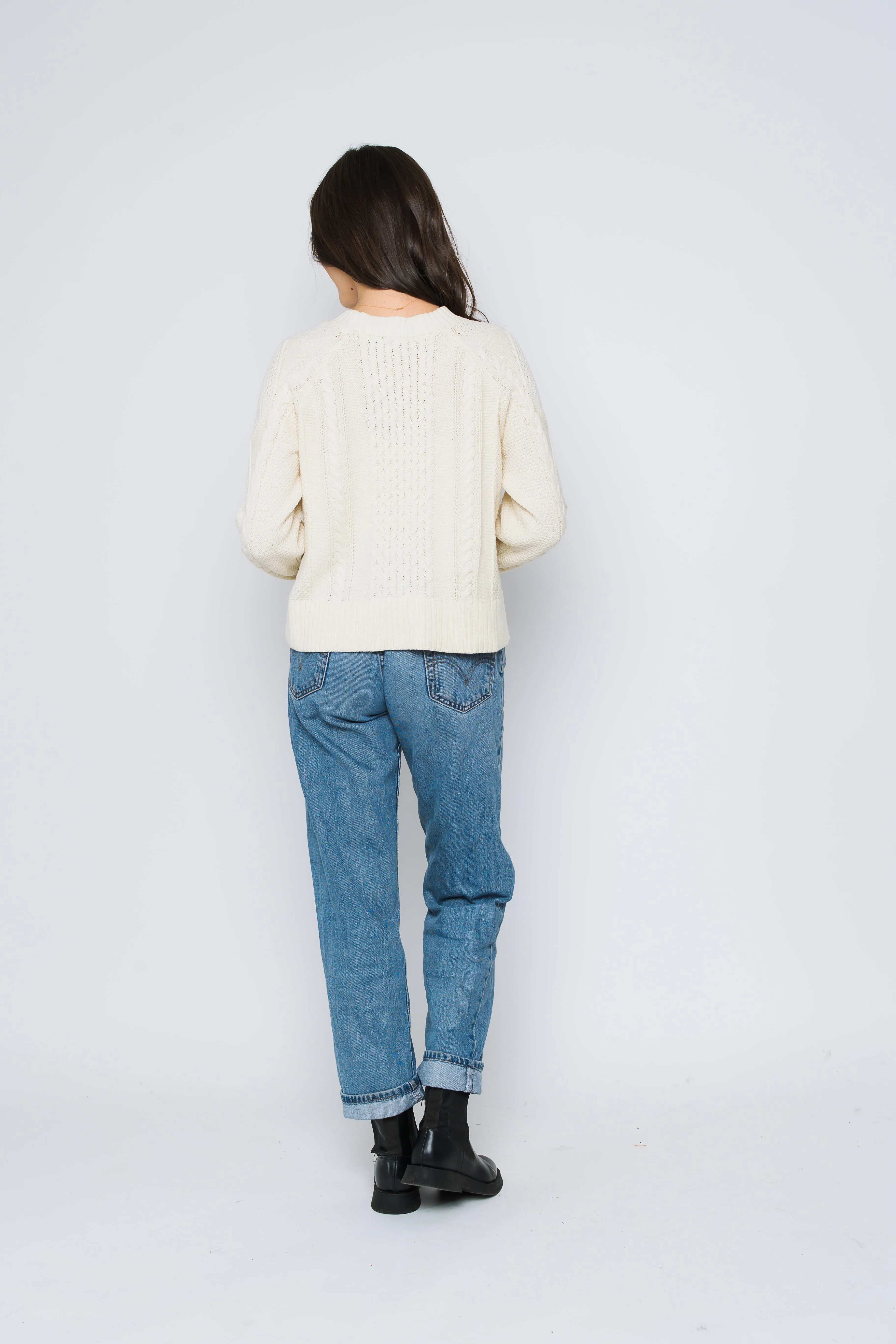 Willa-Cabled Raglan Pullover
