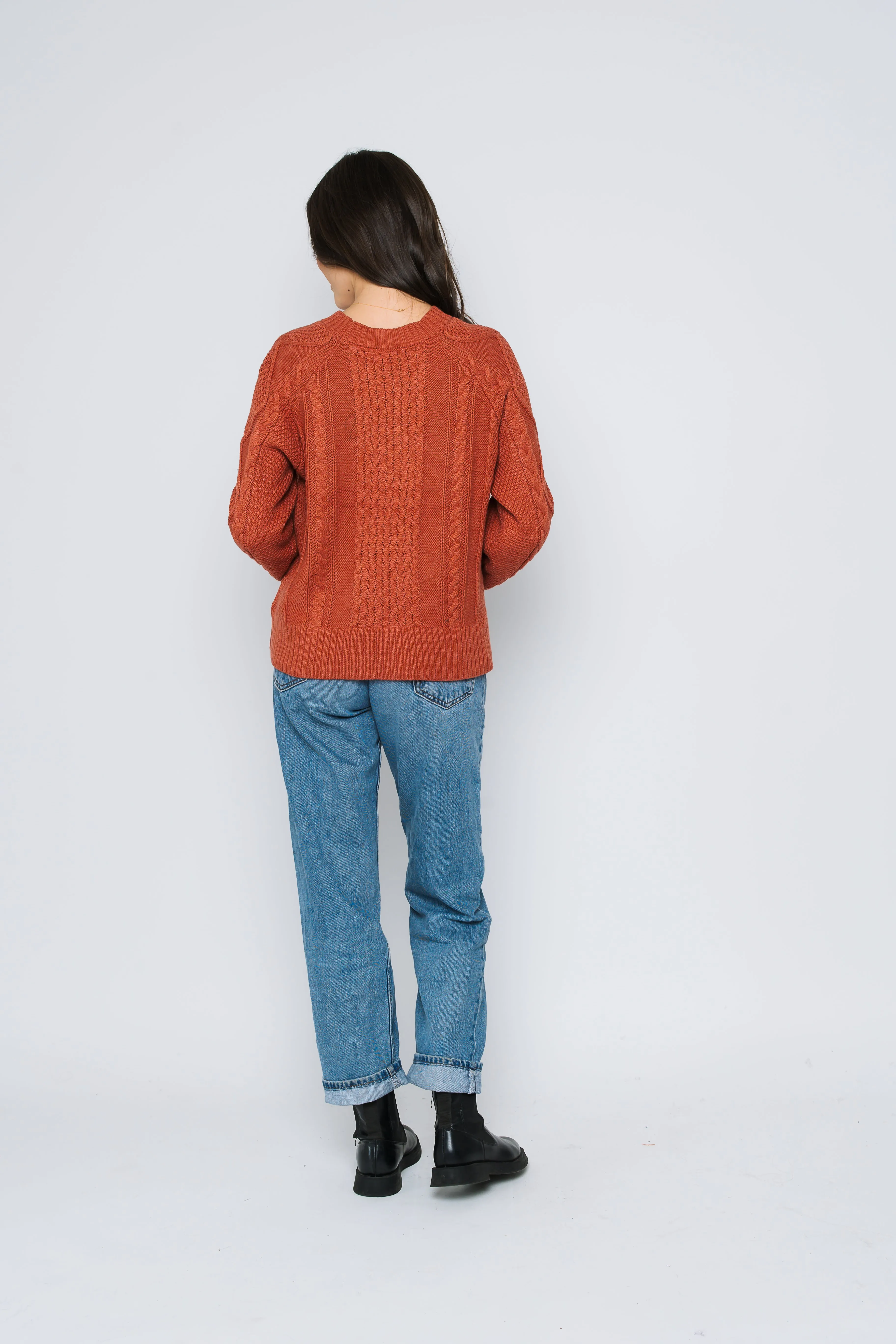 Willa-Cabled Raglan Pullover