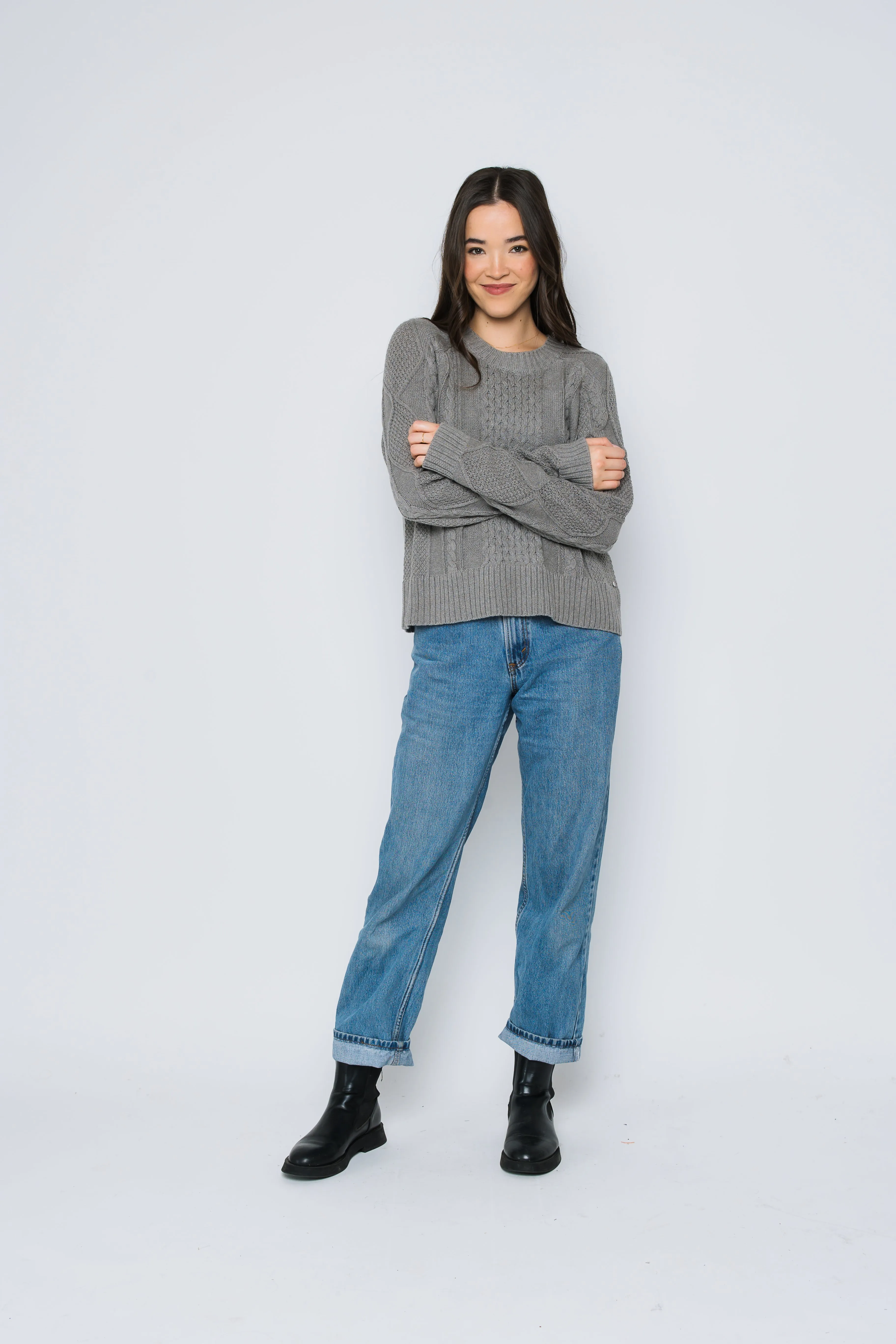 Willa-Cabled Raglan Pullover