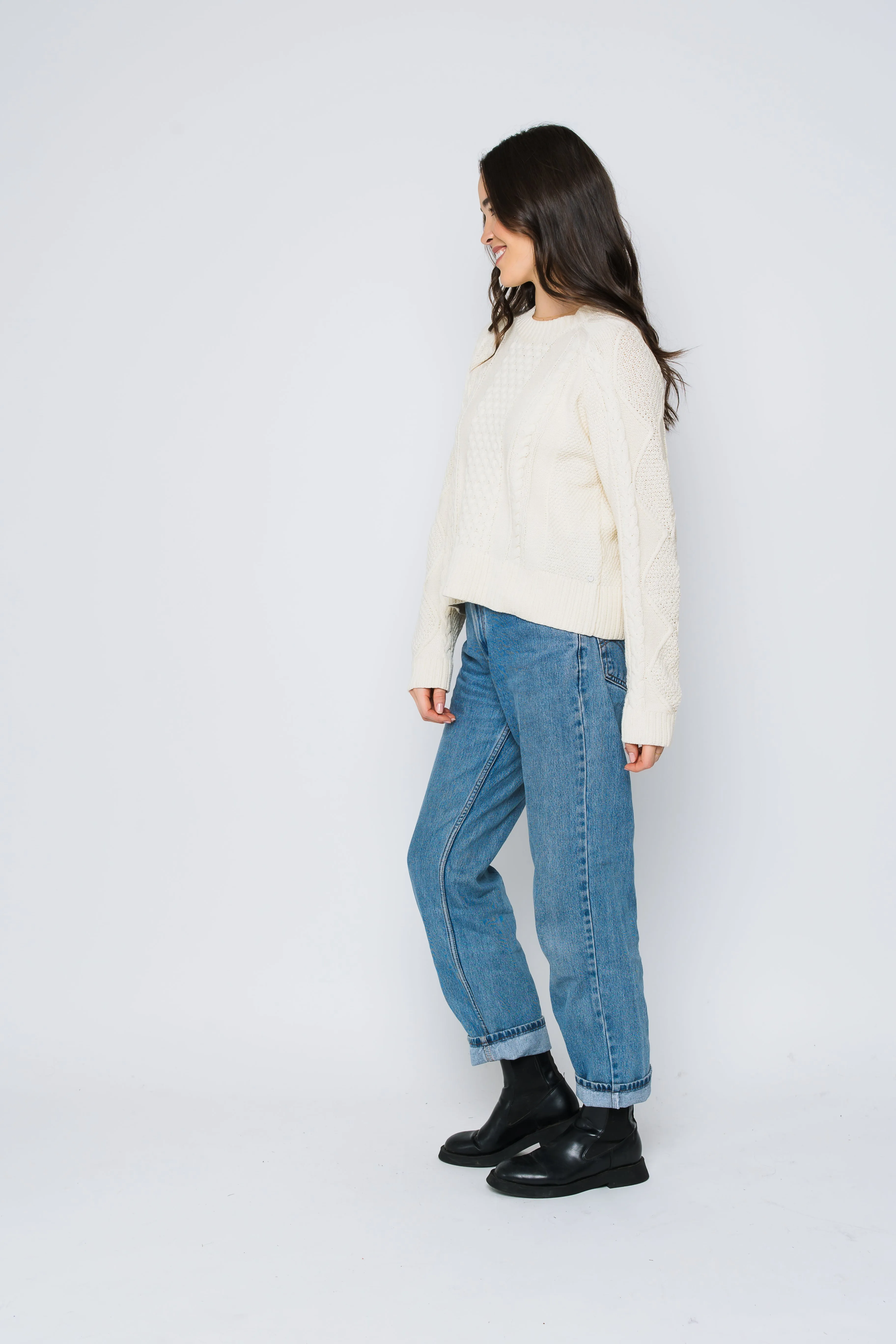 Willa-Cabled Raglan Pullover