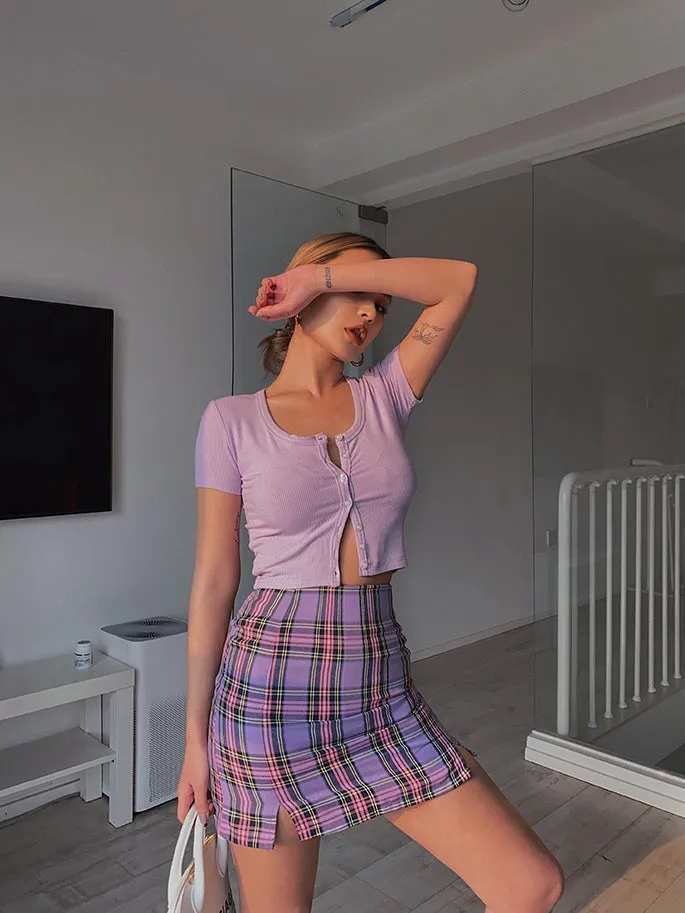 Wolfie Plaid Mini Skirt