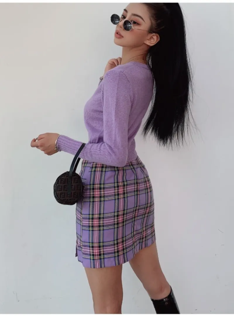 Wolfie Plaid Mini Skirt