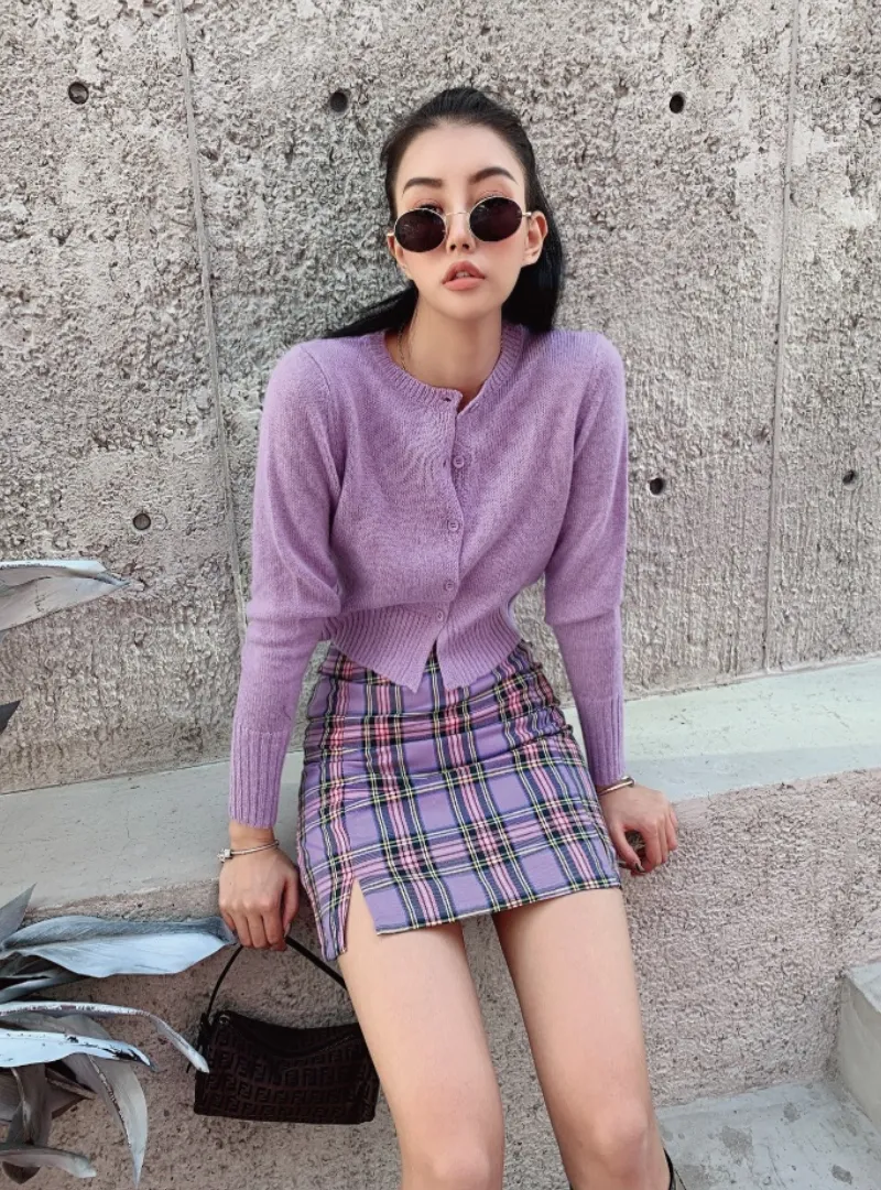 Wolfie Plaid Mini Skirt