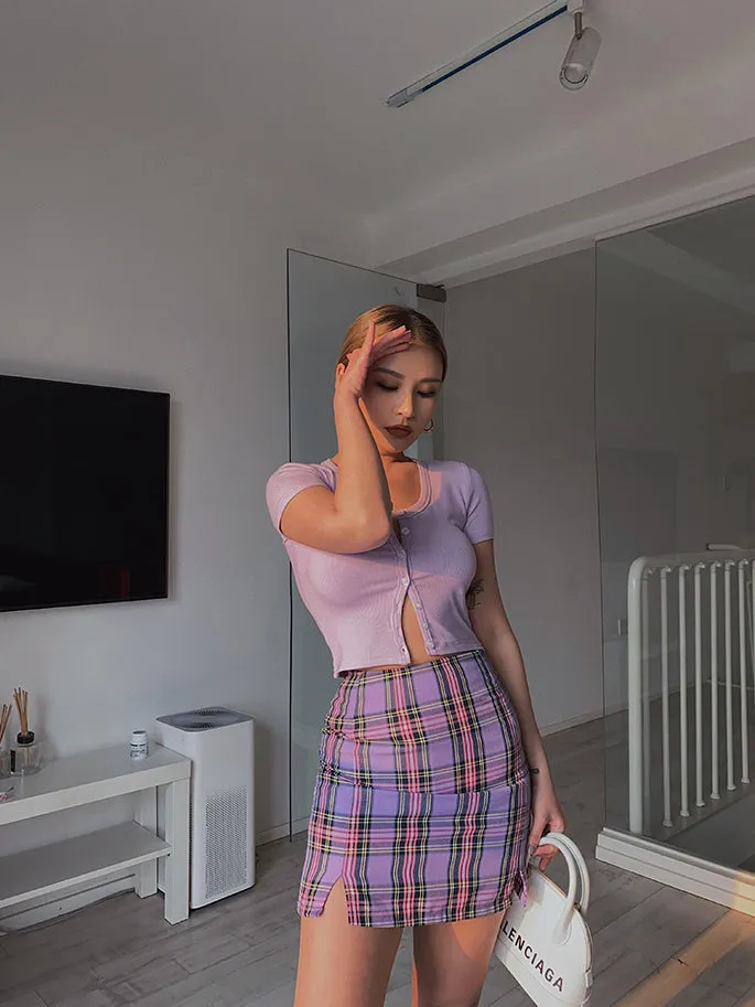 Wolfie Plaid Mini Skirt