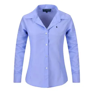 Women Long Sleeve Pure Color Striped Blouses Turn Down Collar Casual High Street Woman Fashion Shirts Feminino