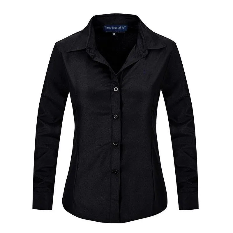 Women Long Sleeve Pure Color Striped Blouses Turn Down Collar Casual High Street Woman Fashion Shirts Feminino