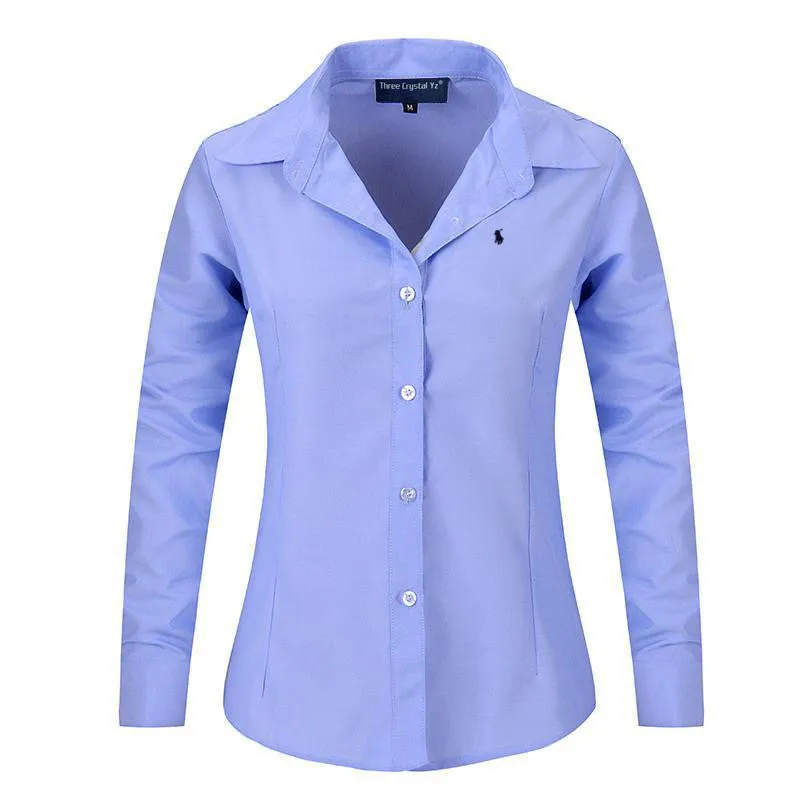 Women Long Sleeve Pure Color Striped Blouses Turn Down Collar Casual High Street Woman Fashion Shirts Feminino
