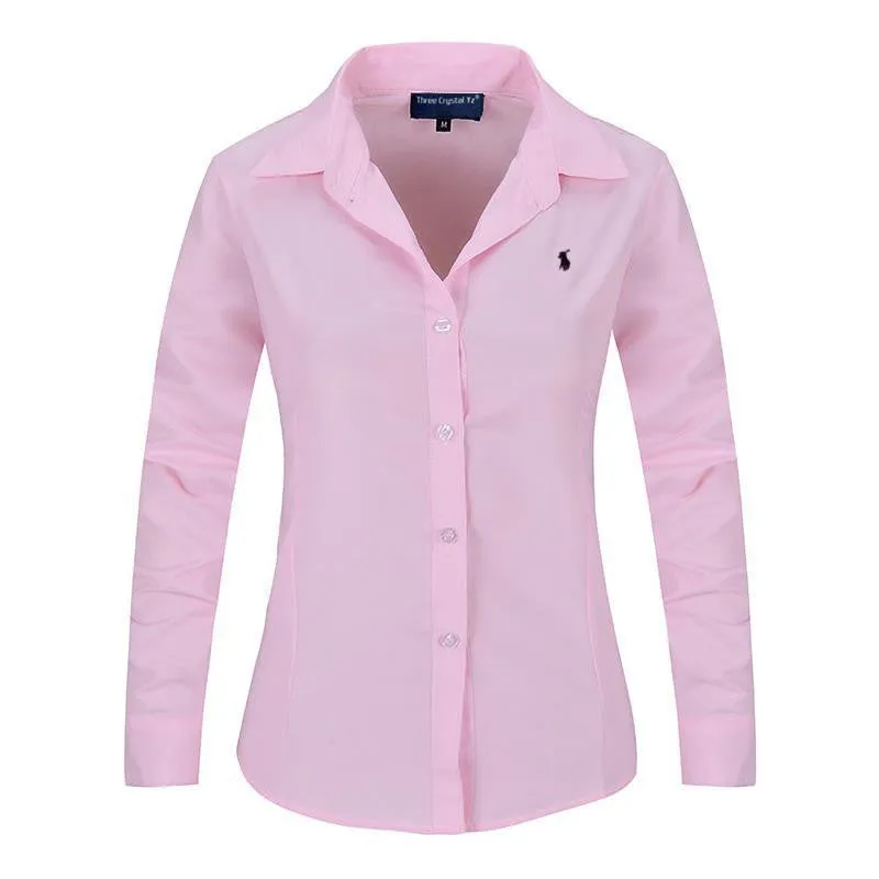 Women Long Sleeve Pure Color Striped Blouses Turn Down Collar Casual High Street Woman Fashion Shirts Feminino