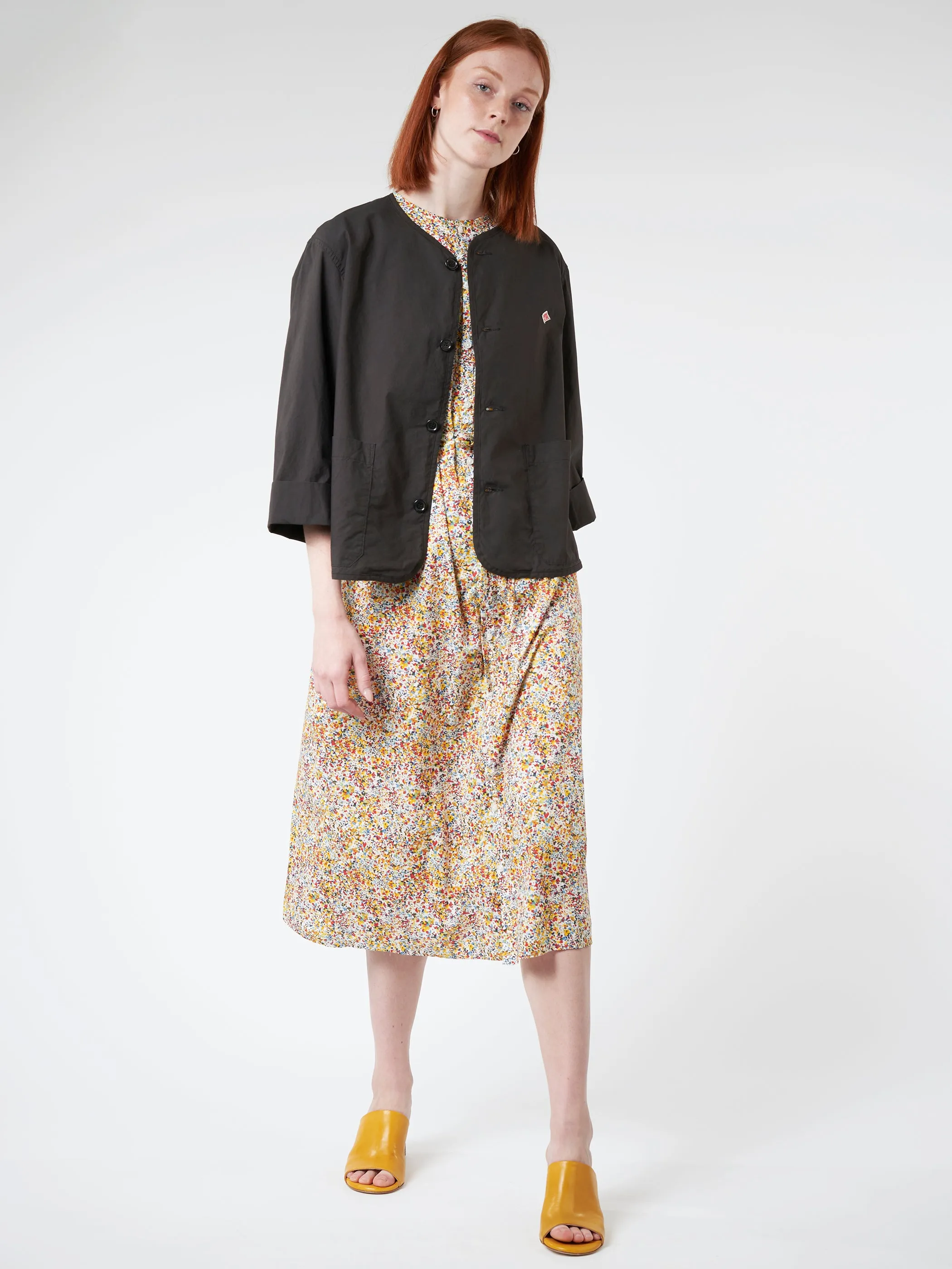 Women's Cotton Weather Collarless Short Jacket