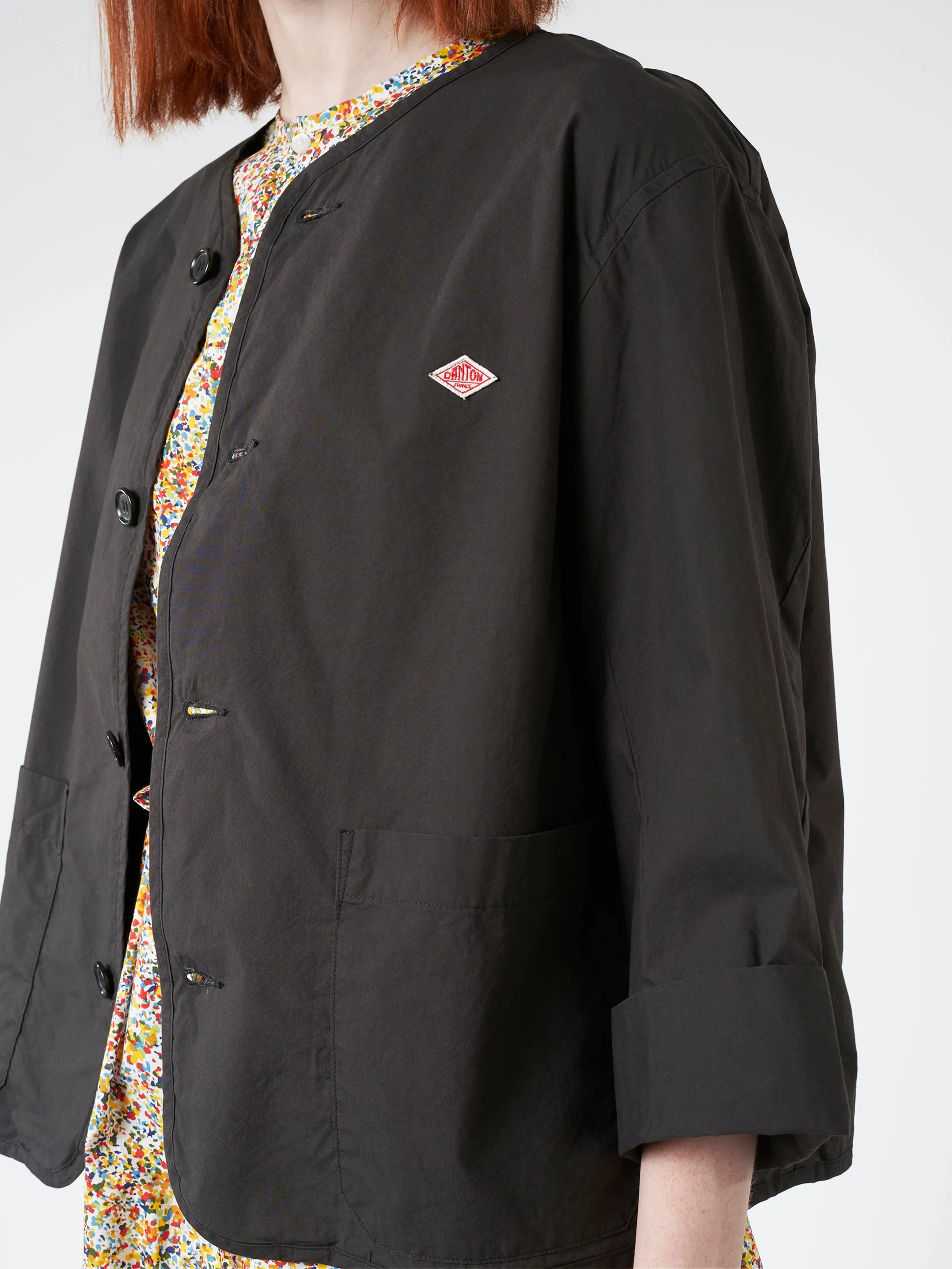 Women's Cotton Weather Collarless Short Jacket
