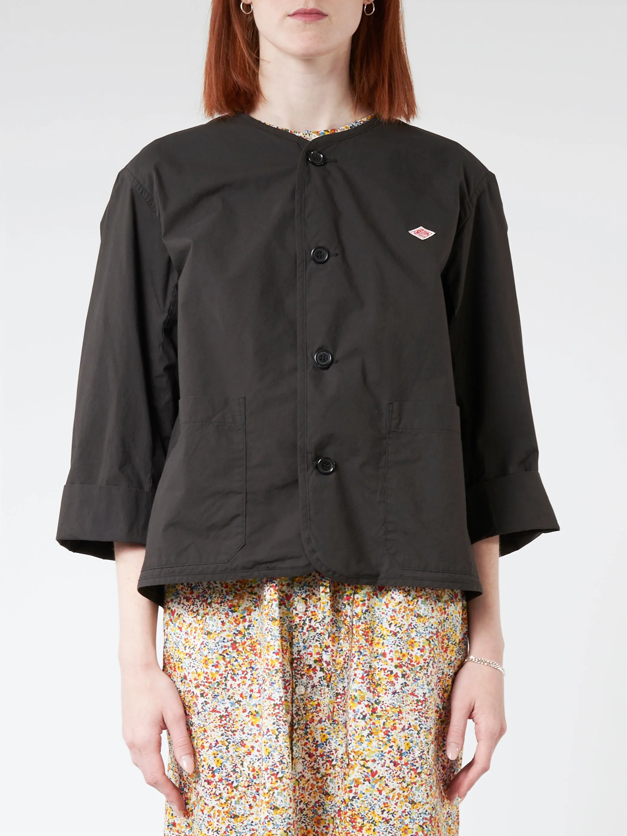 Women's Cotton Weather Collarless Short Jacket