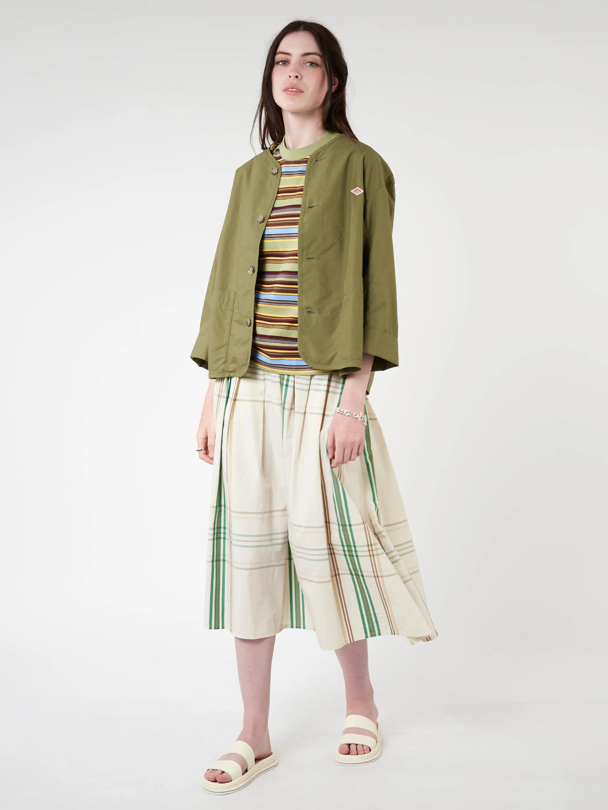 Women's Cotton Weather Collarless Short Jacket