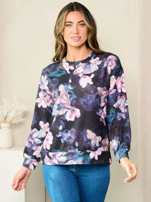 WOMEN'S LONG SLEEVE FLORAL TOP