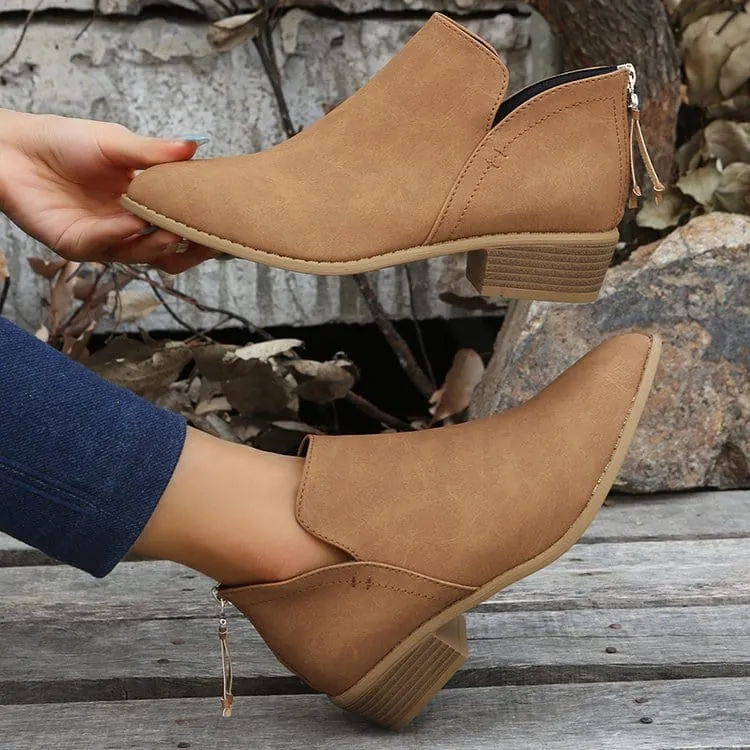 Women's Low Heel  Ankle Boots