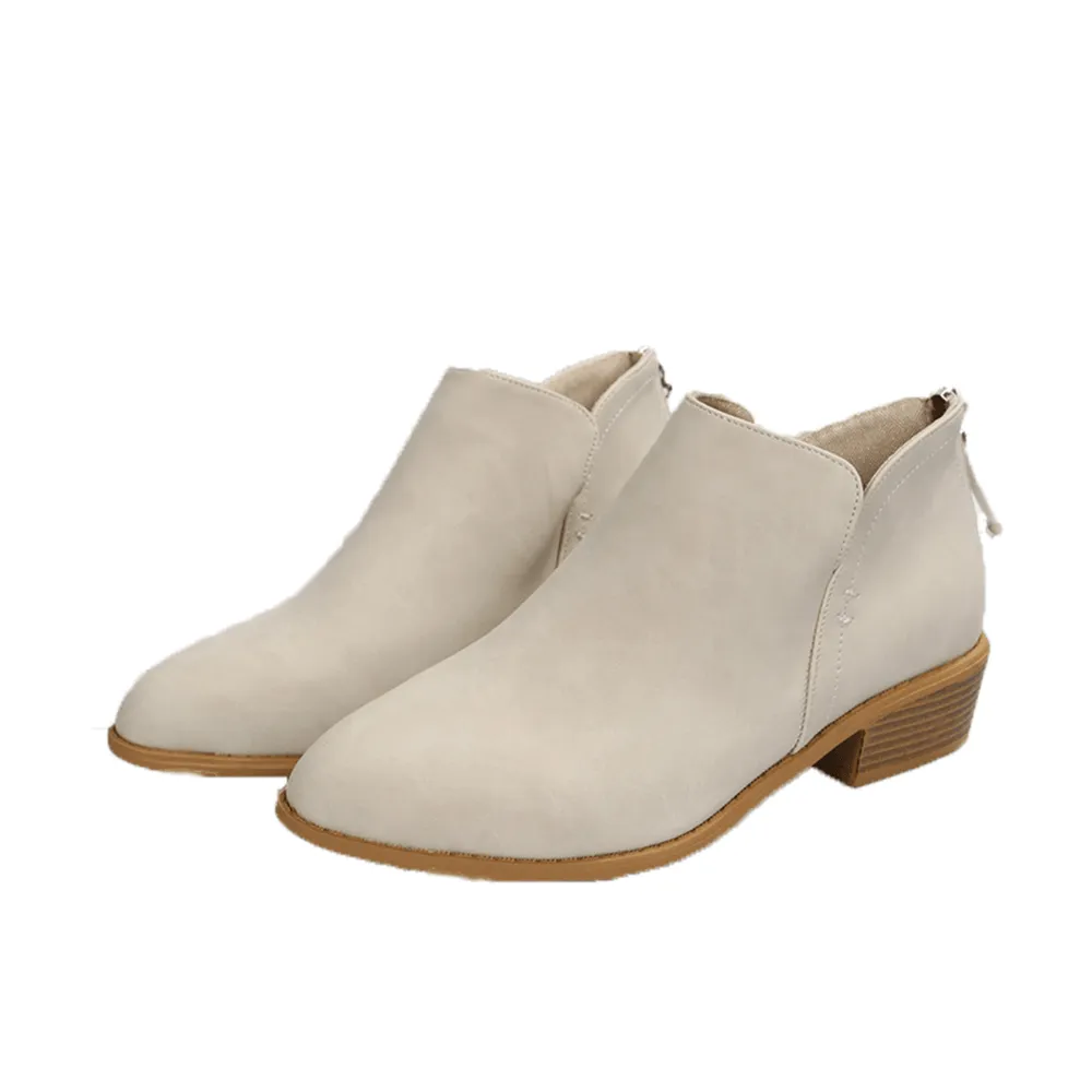 Women's Low Heel  Ankle Boots