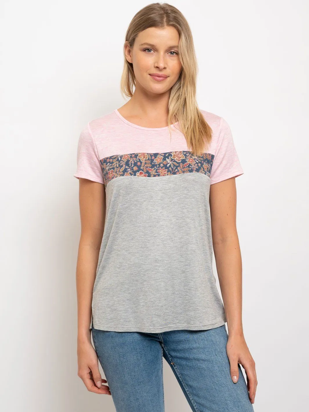 WOMEN'S MULTI-COLOR SHORT SLEEVE TOP