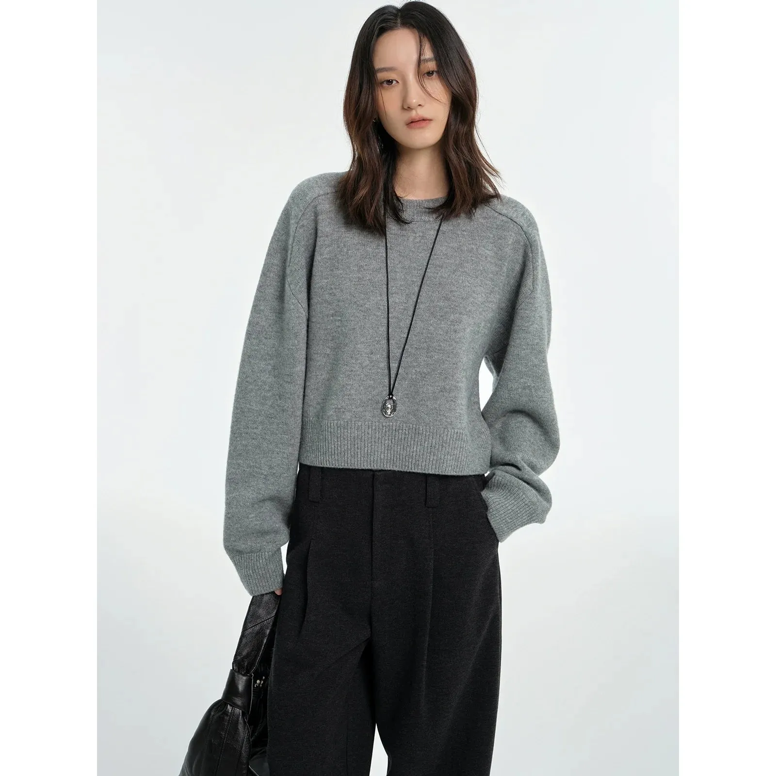 Wool Raglan Loose Knit Sweater