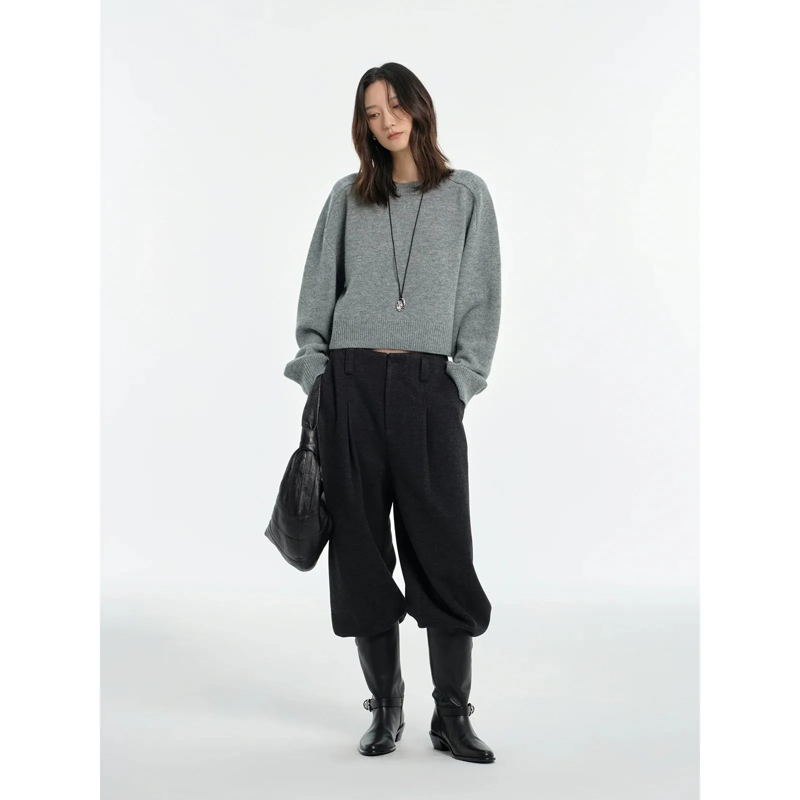 Wool Raglan Loose Knit Sweater