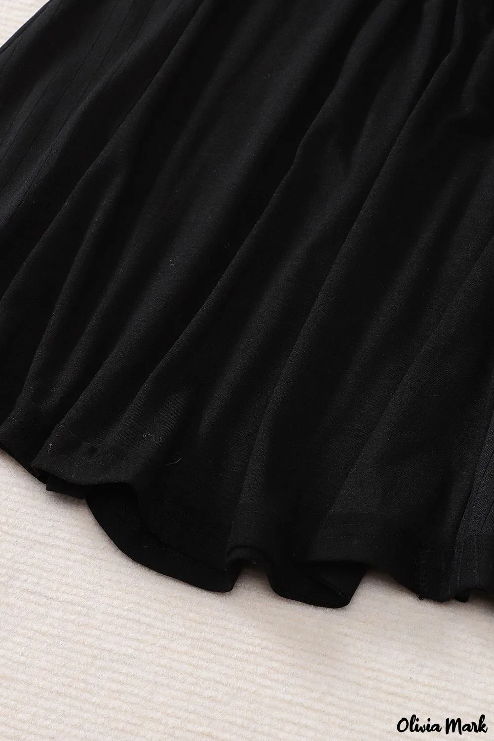 Xieyinshe - Black Babydoll Blouse with Long Sleeves and Solid Color Buttons