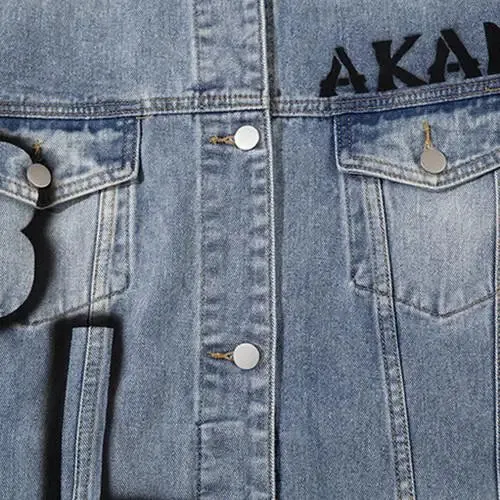 Y2K Washed Blue Denim Jacket for a Retro Streetwear Vibe
