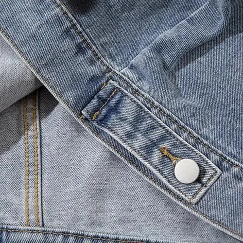Y2K Washed Blue Denim Jacket for a Retro Streetwear Vibe