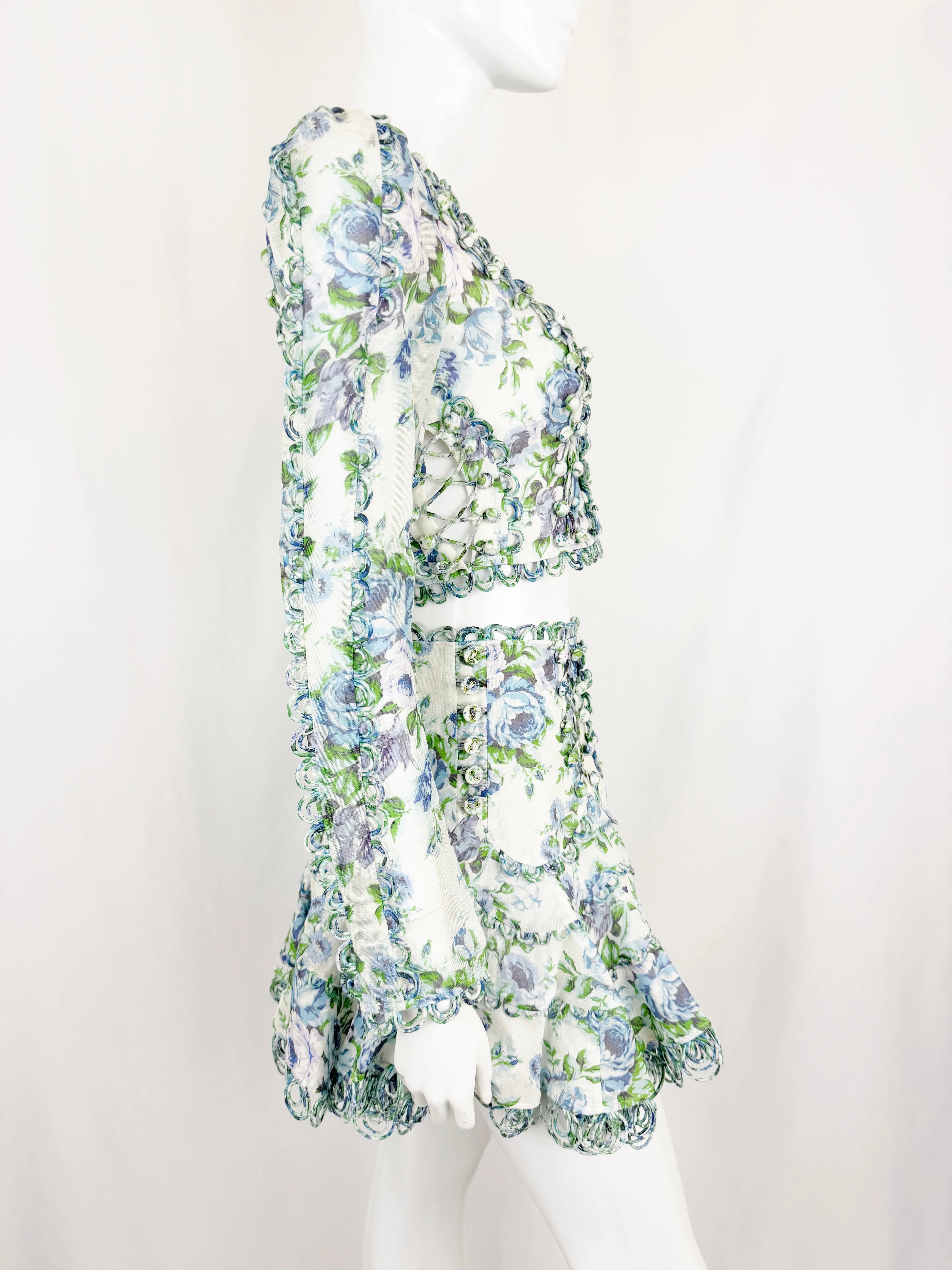 Zimmermann Crop Top and Mini Skirt Set Size S